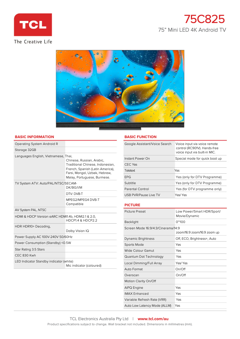 Imagen de la primera página del manual del dispositivo 75C825