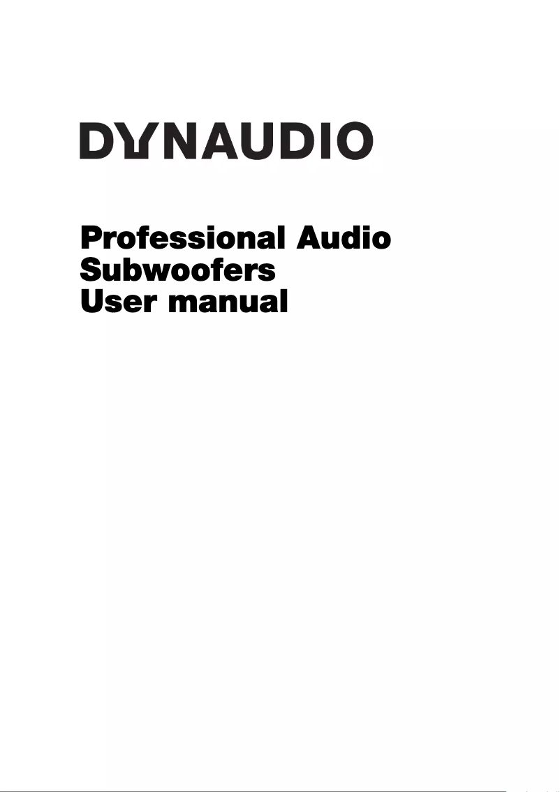 Page 1 de la notice Manuel utilisateur Dynaudio 9S True Bass