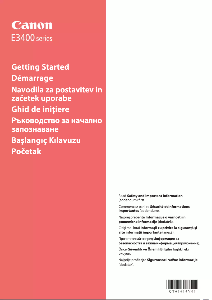 Page 1 de la notice Manuel utilisateur Canon PIXMA E3440