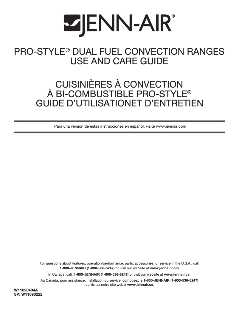 Page n°1 - Manuel utilisateur JennAir JDRP536WP