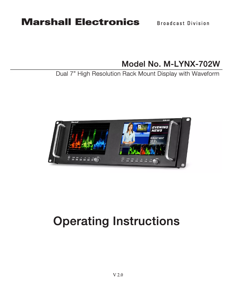 Page 1 de la notice Manuel utilisateur Marshall Electronics M-LYNX-702W
