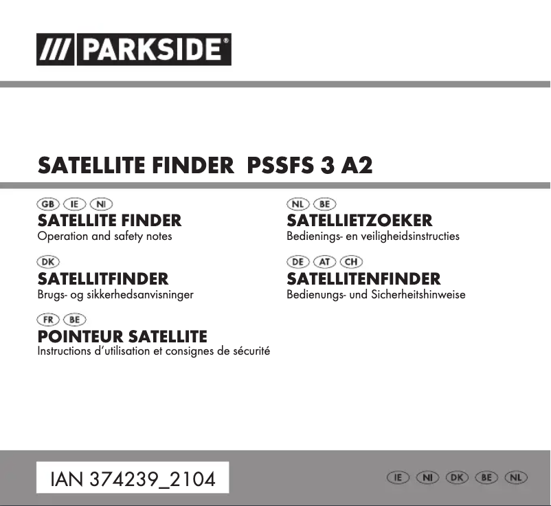 Page 1 of the manual User Manual Parkside PSSFS 3 A2