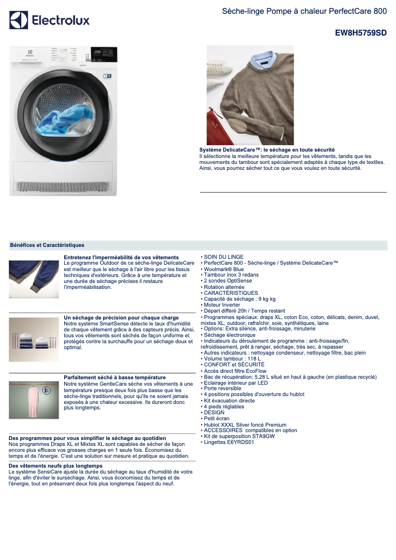 Image de la première page du manuel de l'appareil EW8H5759SD