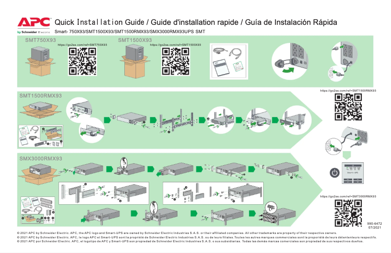 Page 1 de la notice Manuel utilisateur APC Smart-UPS SMX3000RMX93