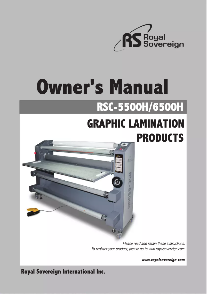 Page 1 de la notice Manuel utilisateur Royal Sovereign RSC-5500H