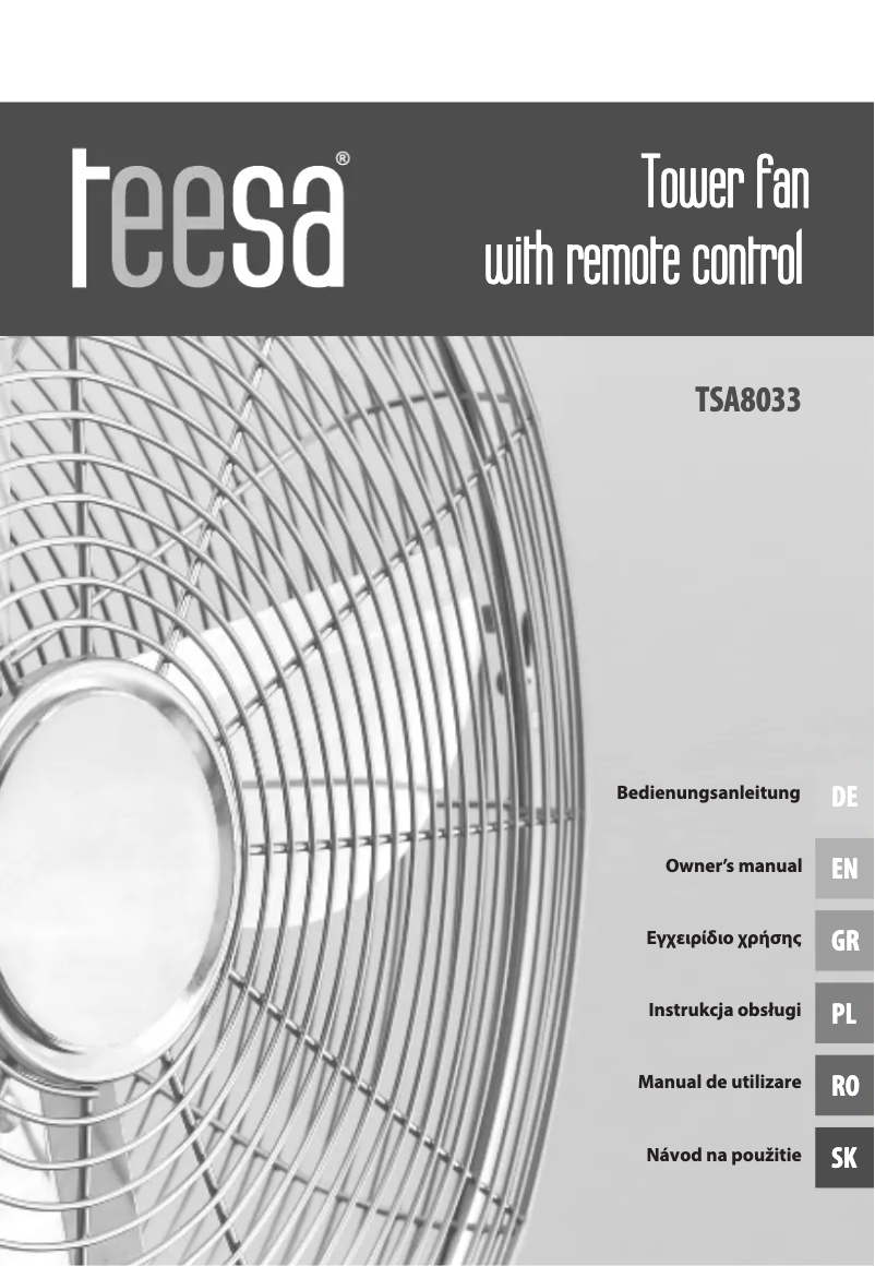 Image de la première page du manuel de l'appareil TSA8033