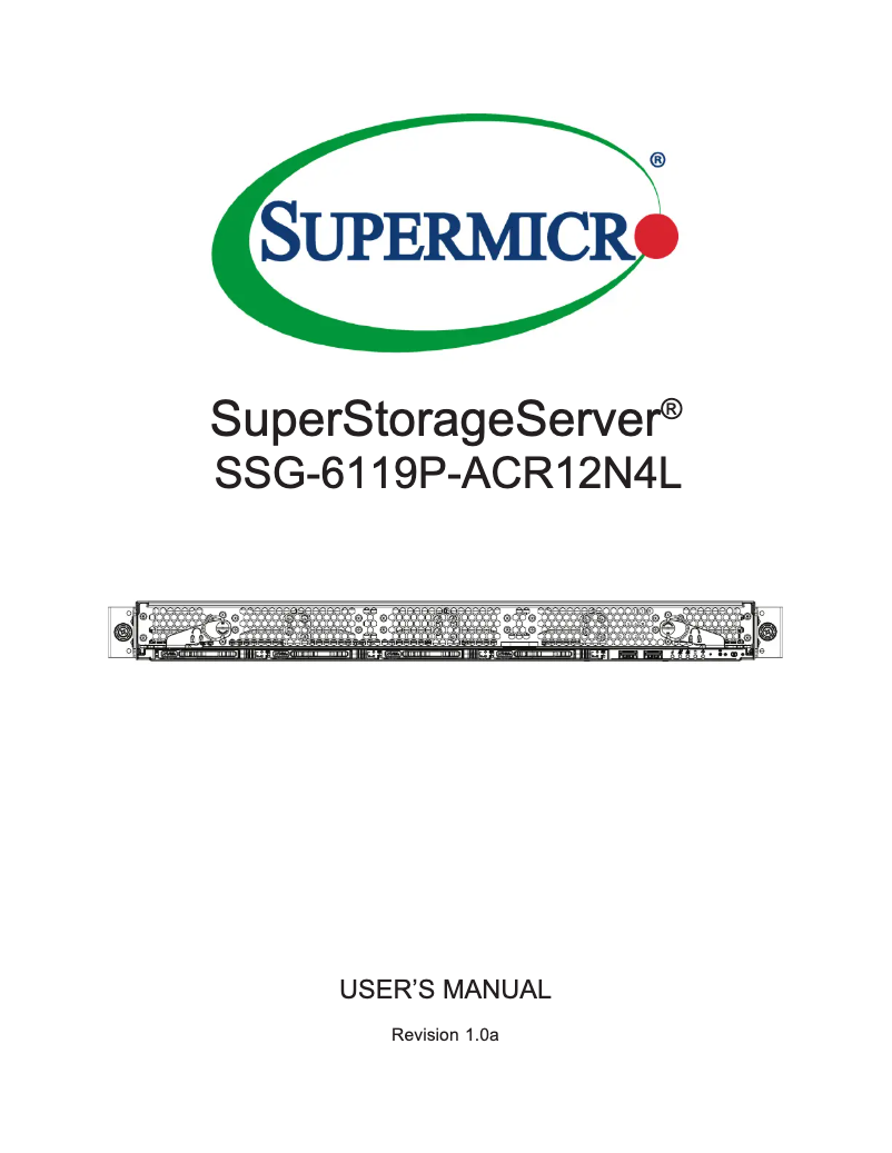 Image de la première page du manuel de l'appareil SuperStorage 6119P-ACR12N4L