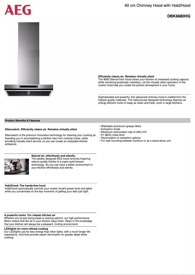 Página 1 del manual Ficha técnica AEG DBK6680HG
