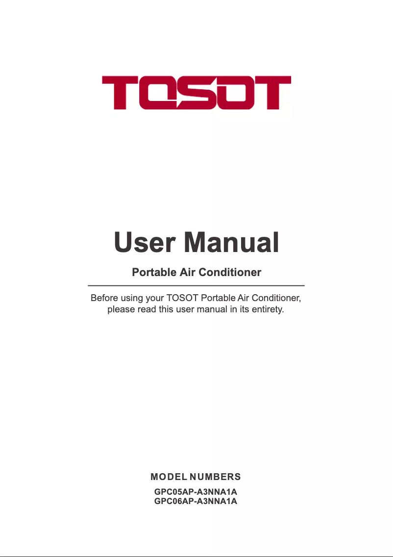 Page n°1 - Manuel utilisateur TOSOT GPC05AP-A3NNA1A