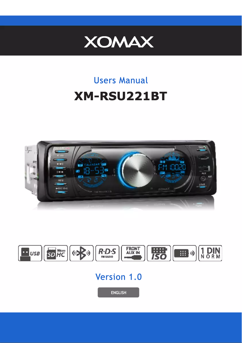 Image de la première page du manuel de l'appareil XM-RSU221BT