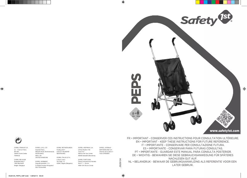 Page 1 de la notice Manuel utilisateur Safety 1st Peps