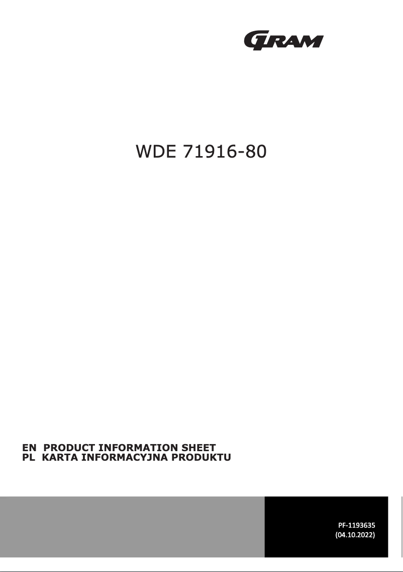 Image de la première page du manuel de l'appareil WDE 71916-80