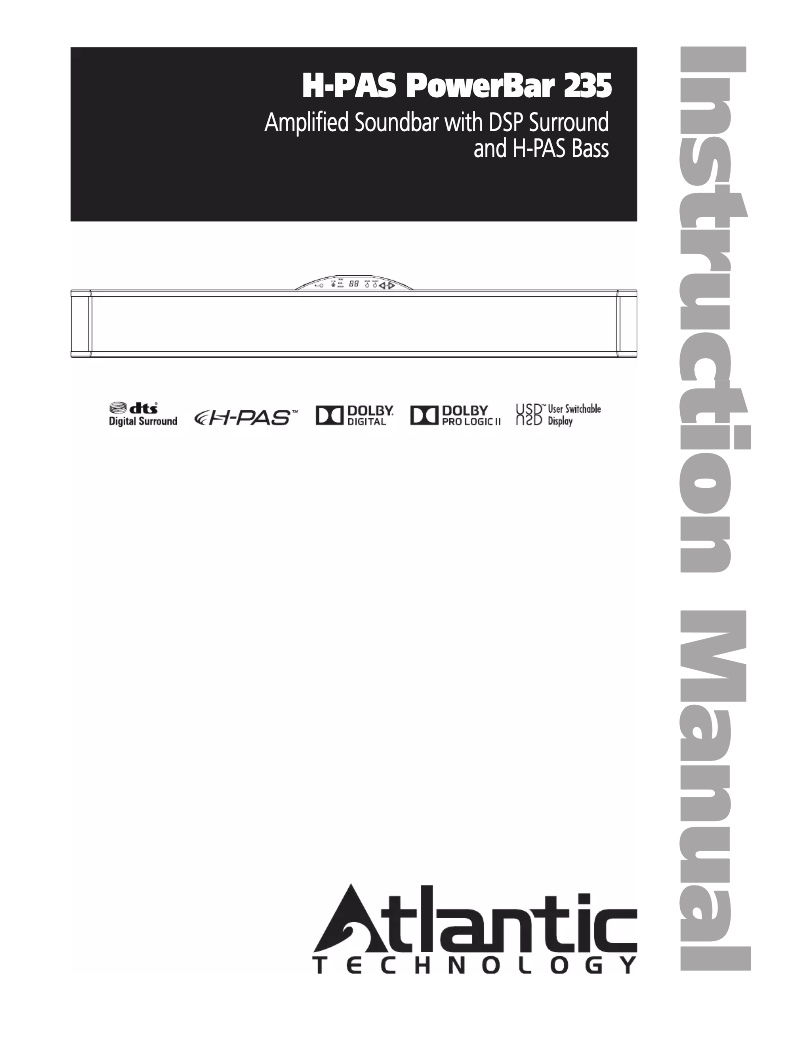 Page 1 de la notice Manuel utilisateur Atlantic H-PAS PowerBar 235