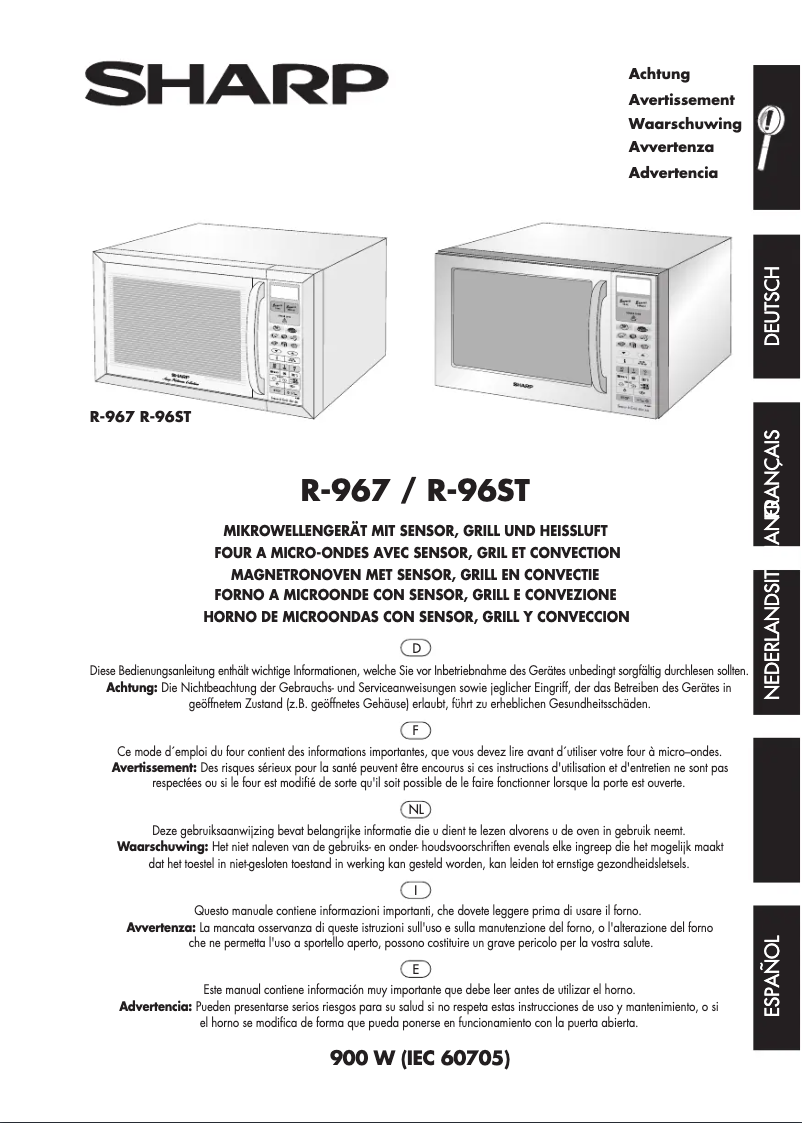 Page 1 de la notice Manuel utilisateur Sharp R-967