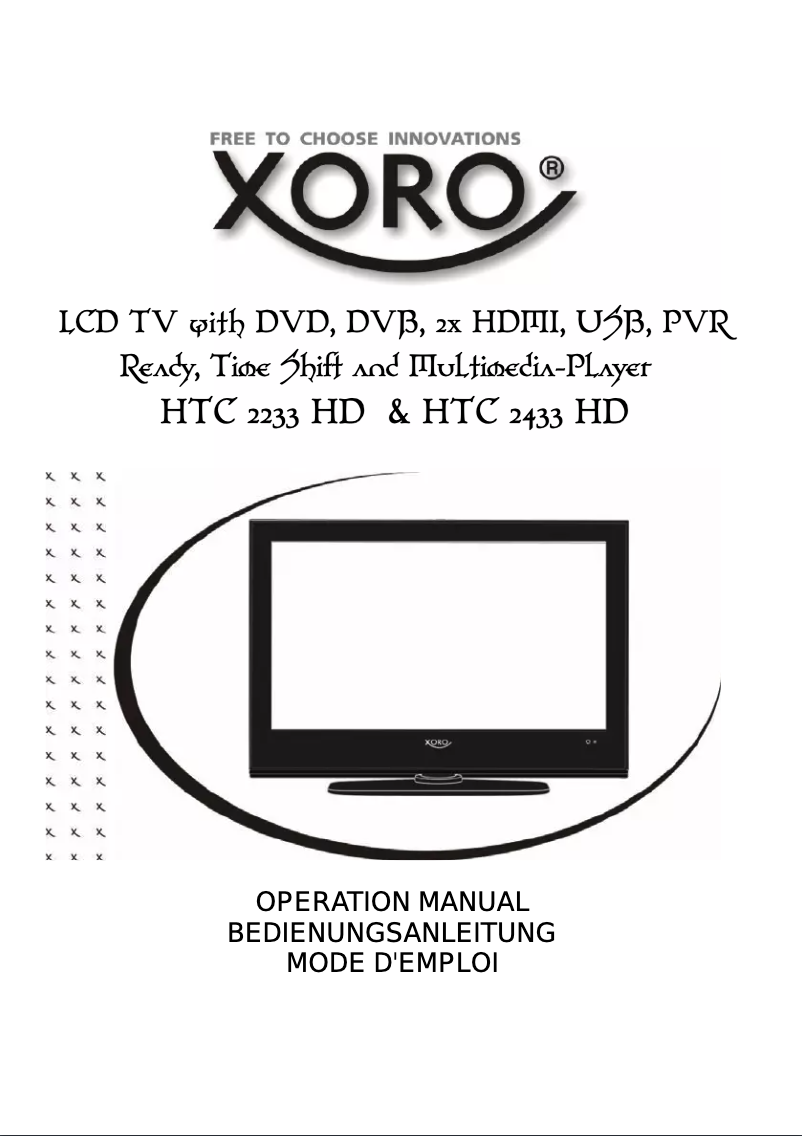 Page 1 de la notice Manuel utilisateur Xoro HTC 2433 HD