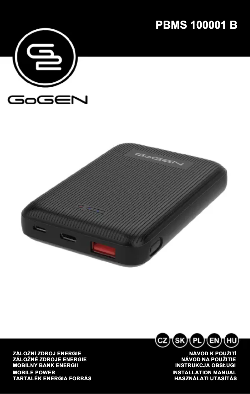 Page n°1 - Manuel utilisateur GoGen PBMS100001B