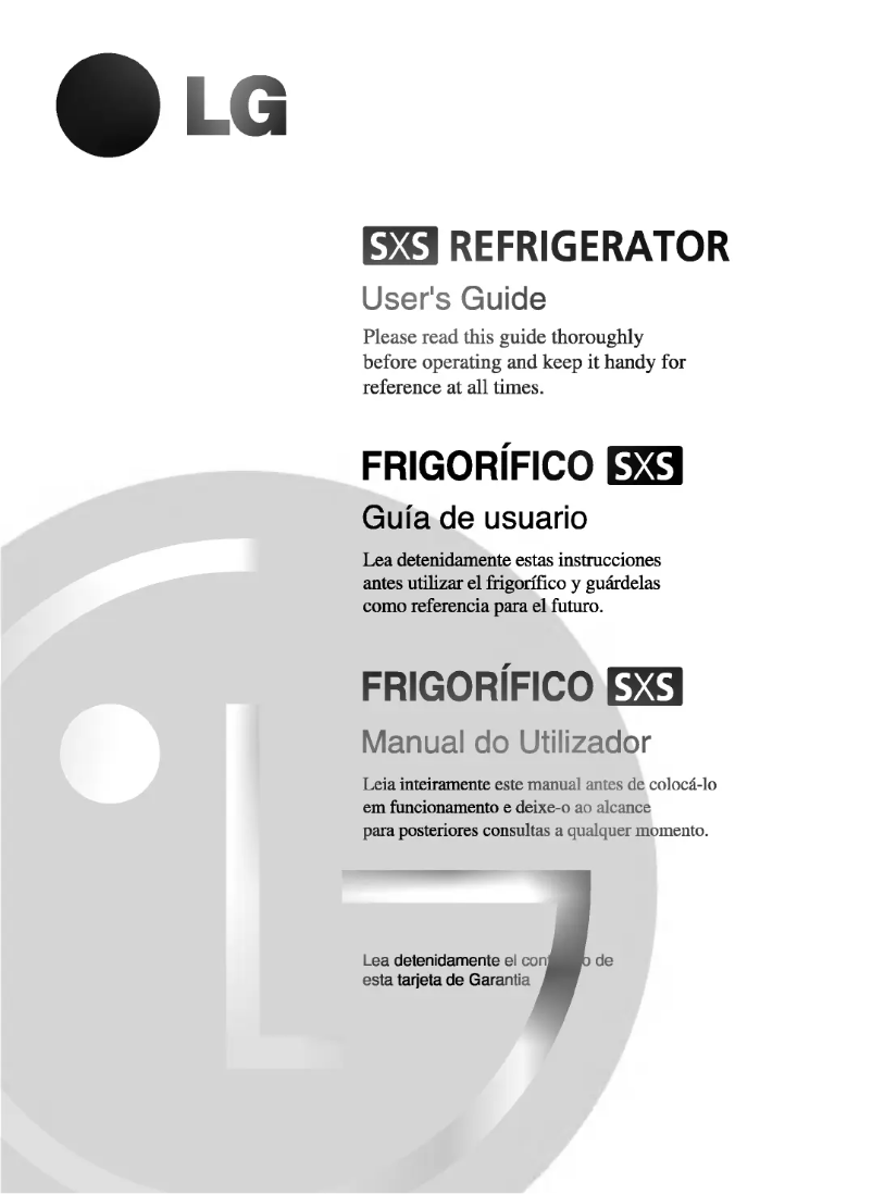 Page n°1 - Manuel utilisateur LG GR-L247GTHA