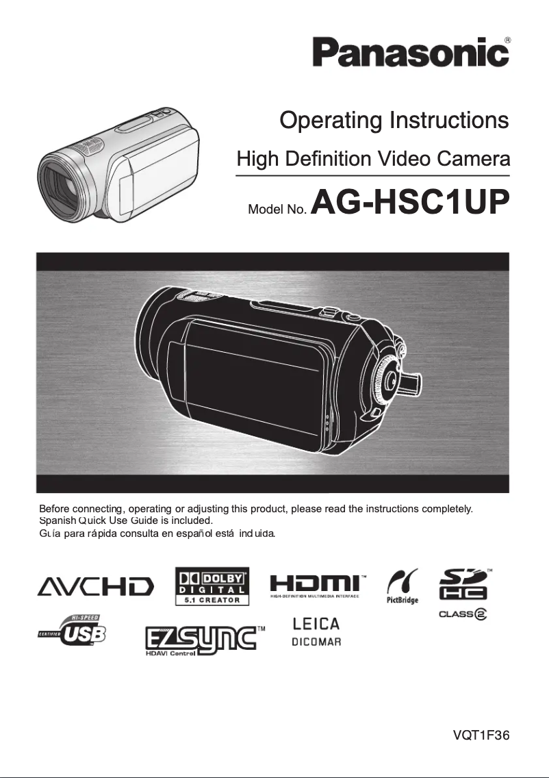 Page n°1 - Manuel utilisateur Panasonic AG-HSC1UP
