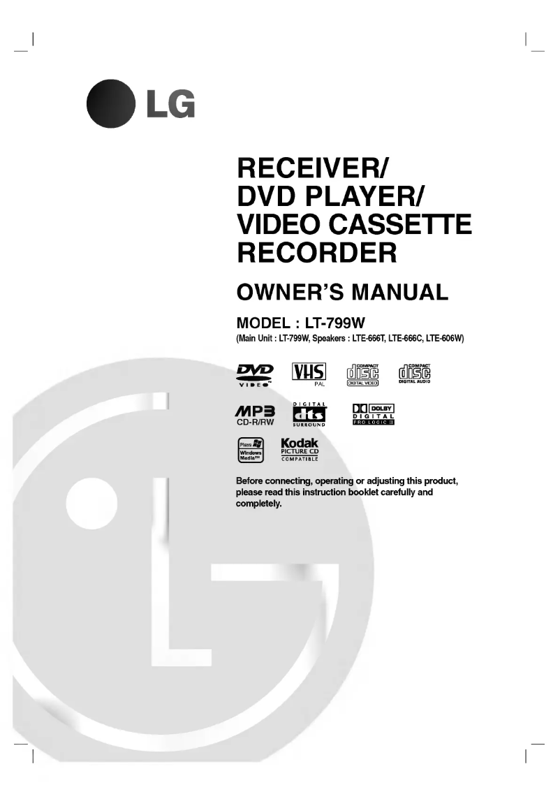 Page n°1 - Manuel utilisateur LG LT-799W