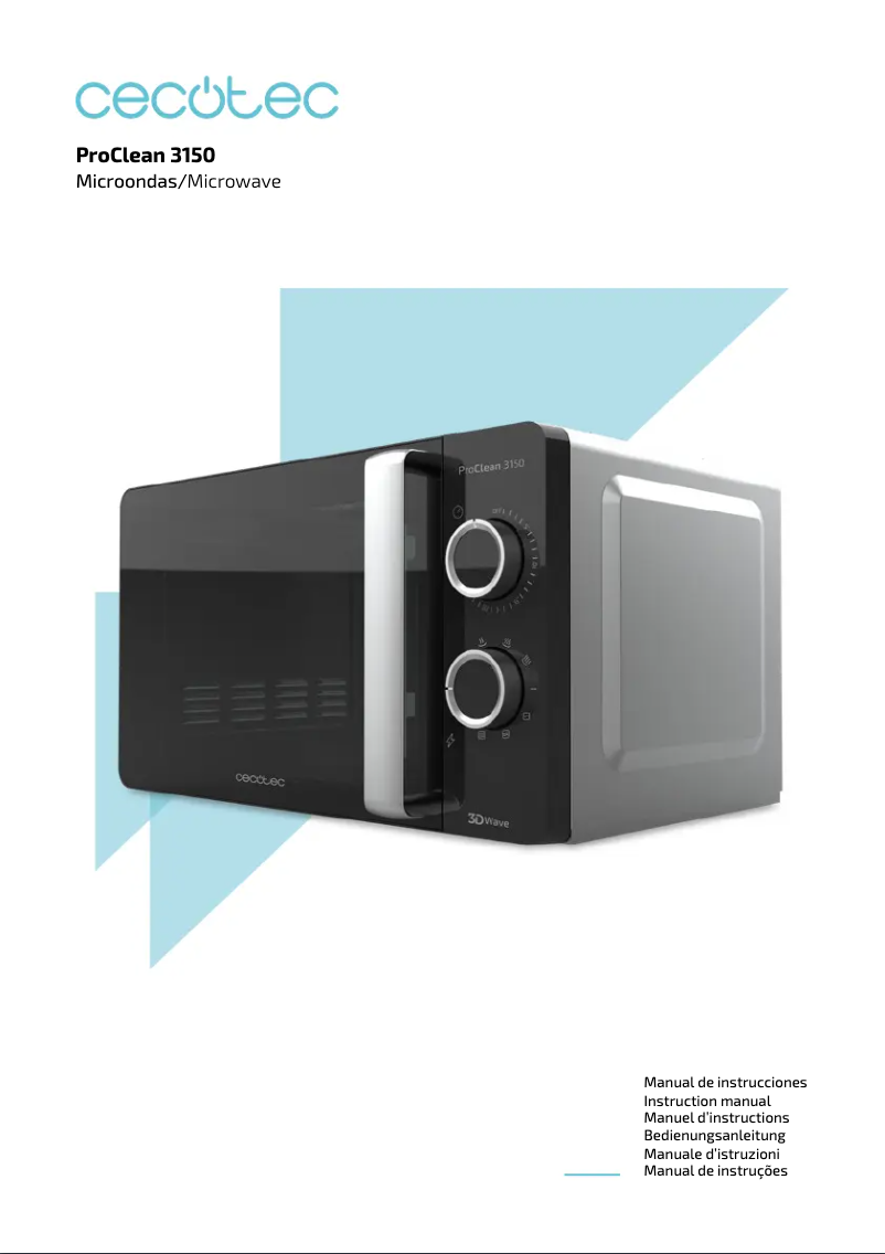 Page 1 de la notice Manuel utilisateur Cecotec ProClean 3150