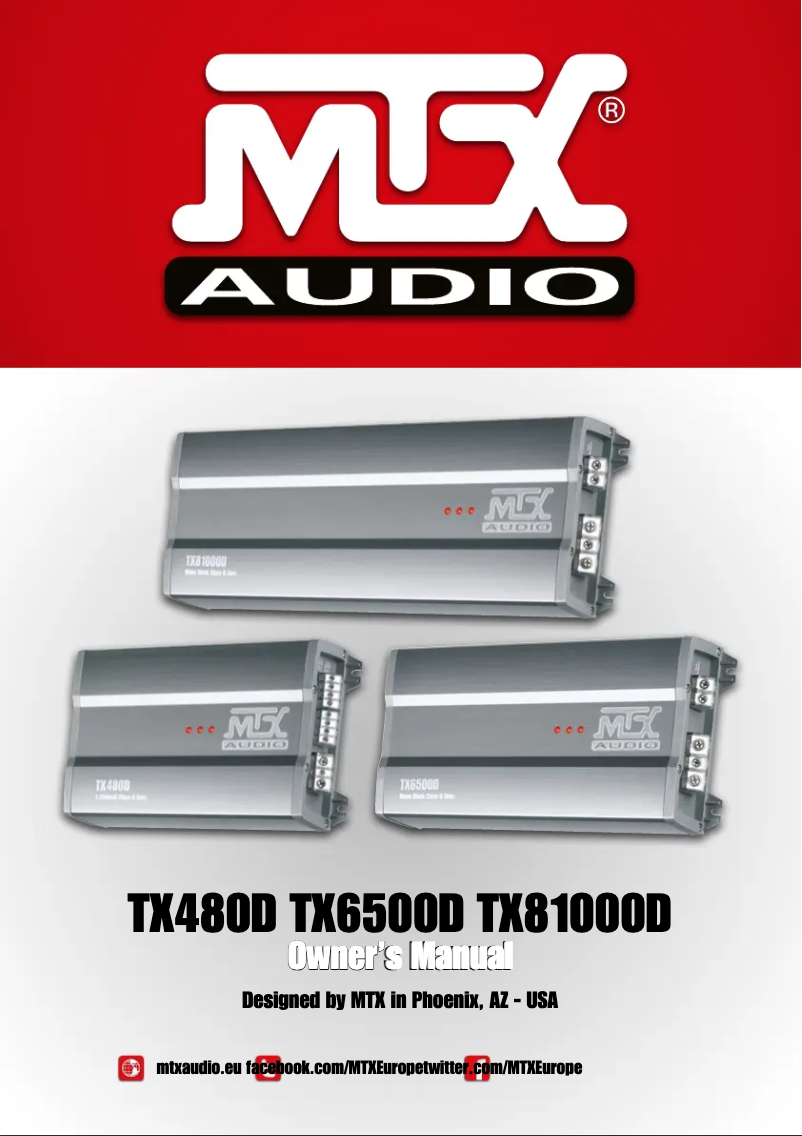 Page n°1 - Manuel utilisateur MTX Audio TX81000D