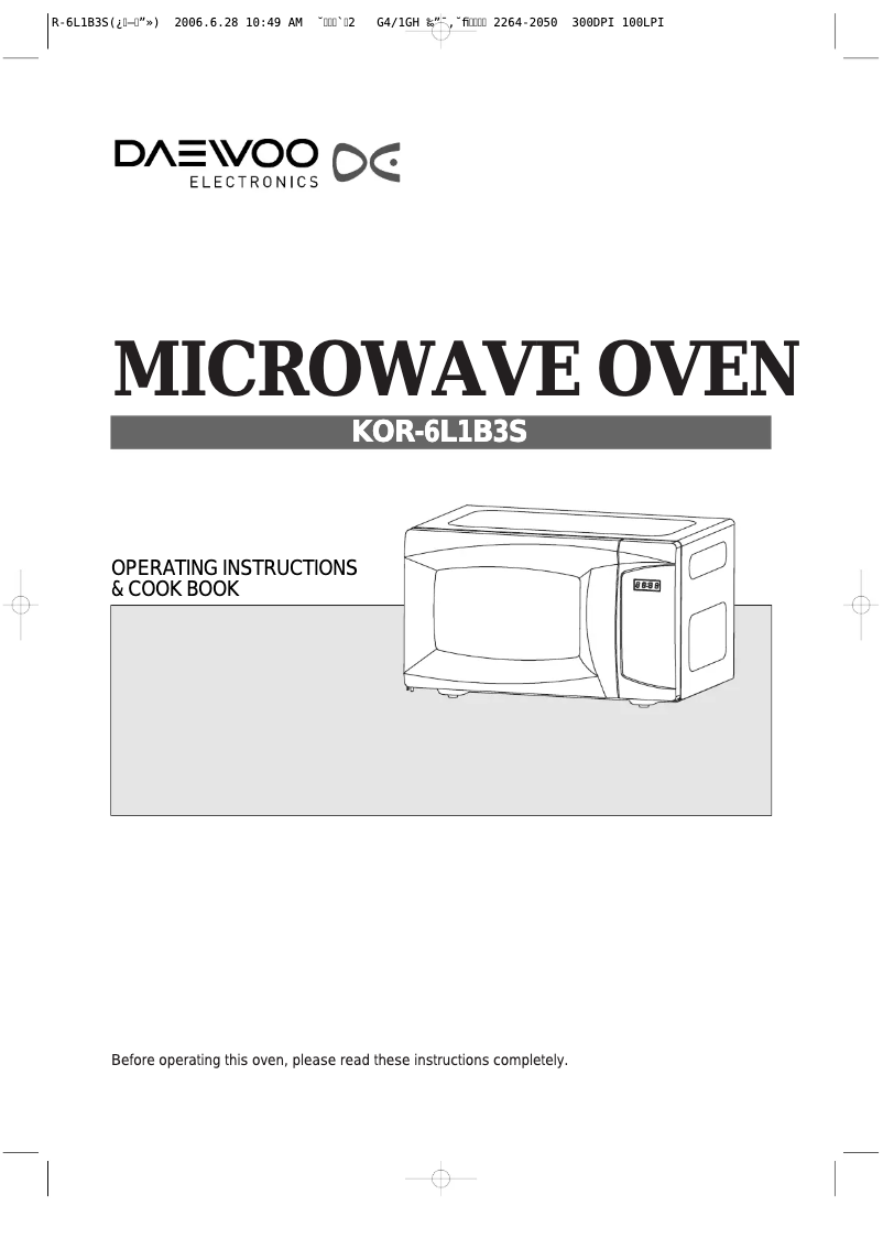 Page 1 de la notice Manuel utilisateur Daewoo KOR-6L1B3S