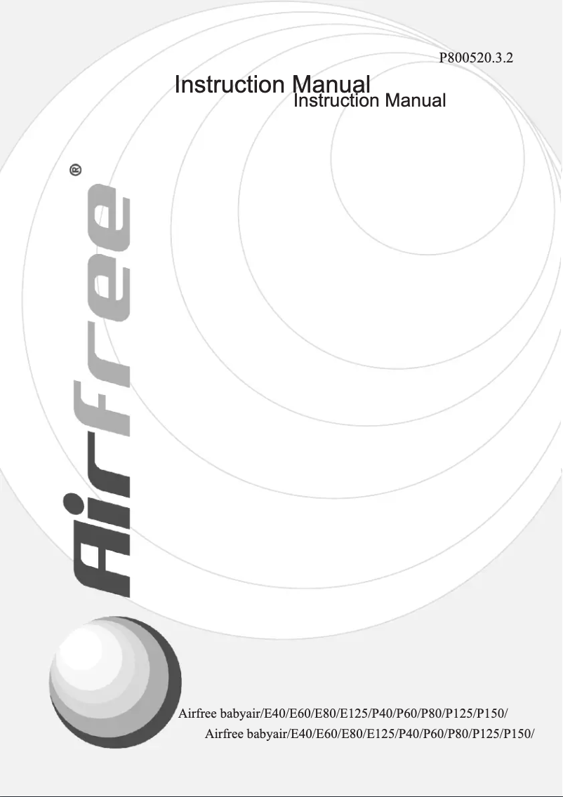 Page 1 of the manual User Manual Airfree Babyair P80