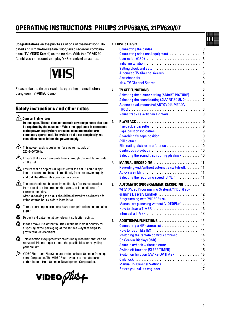 Página 1 del manual Manual de usuario Philips 21PV688