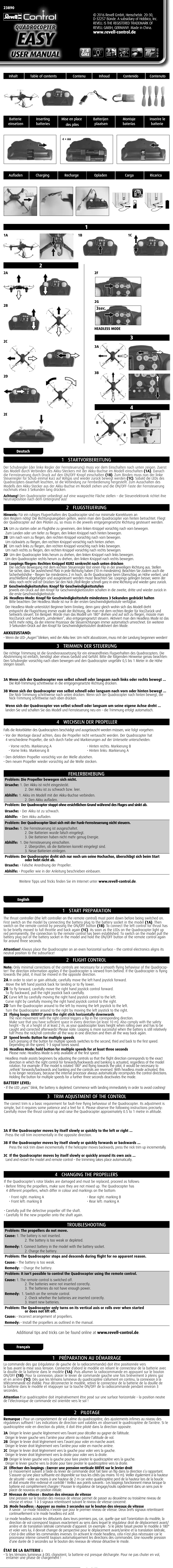 Page 1 de la notice Manuel utilisateur Revell Easy