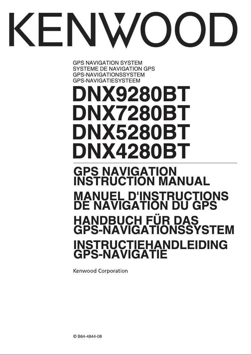Page n°1 - Manuel utilisateur Kenwood DNX7280BT