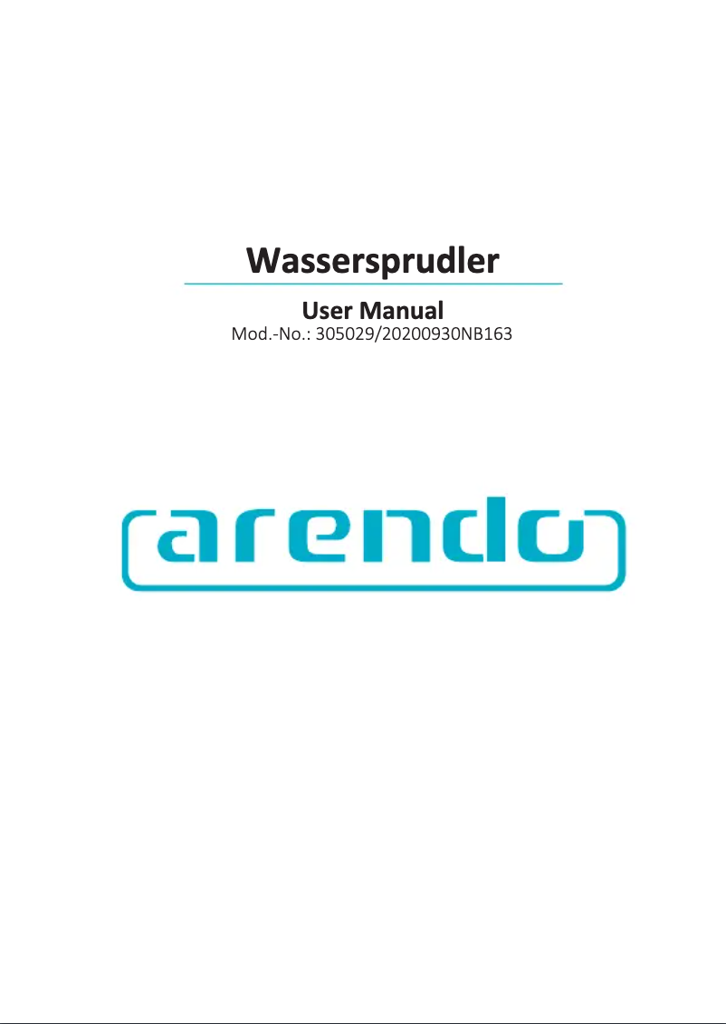 Page 1 de la notice Manuel utilisateur Arendo 305029