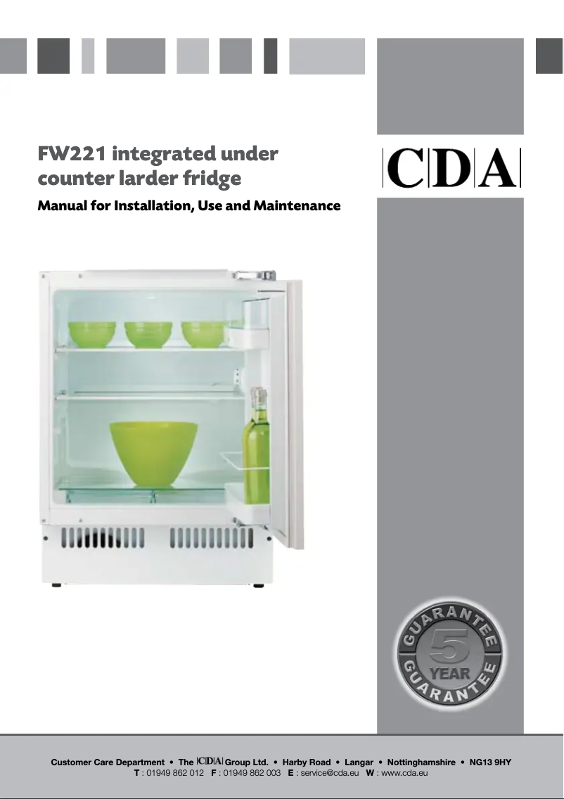 Page n°1 - Manuel utilisateur CDA FW221