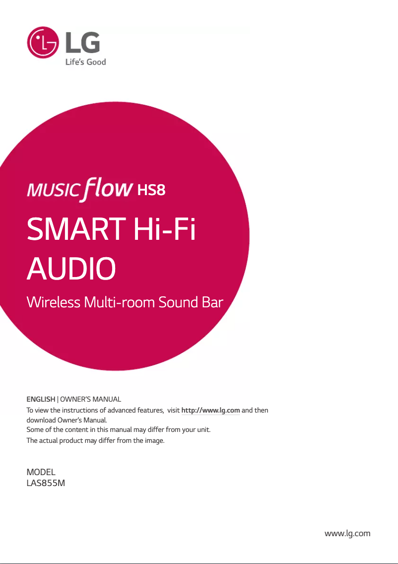Page 1 de la notice Manuel utilisateur LG Music Flow HS8