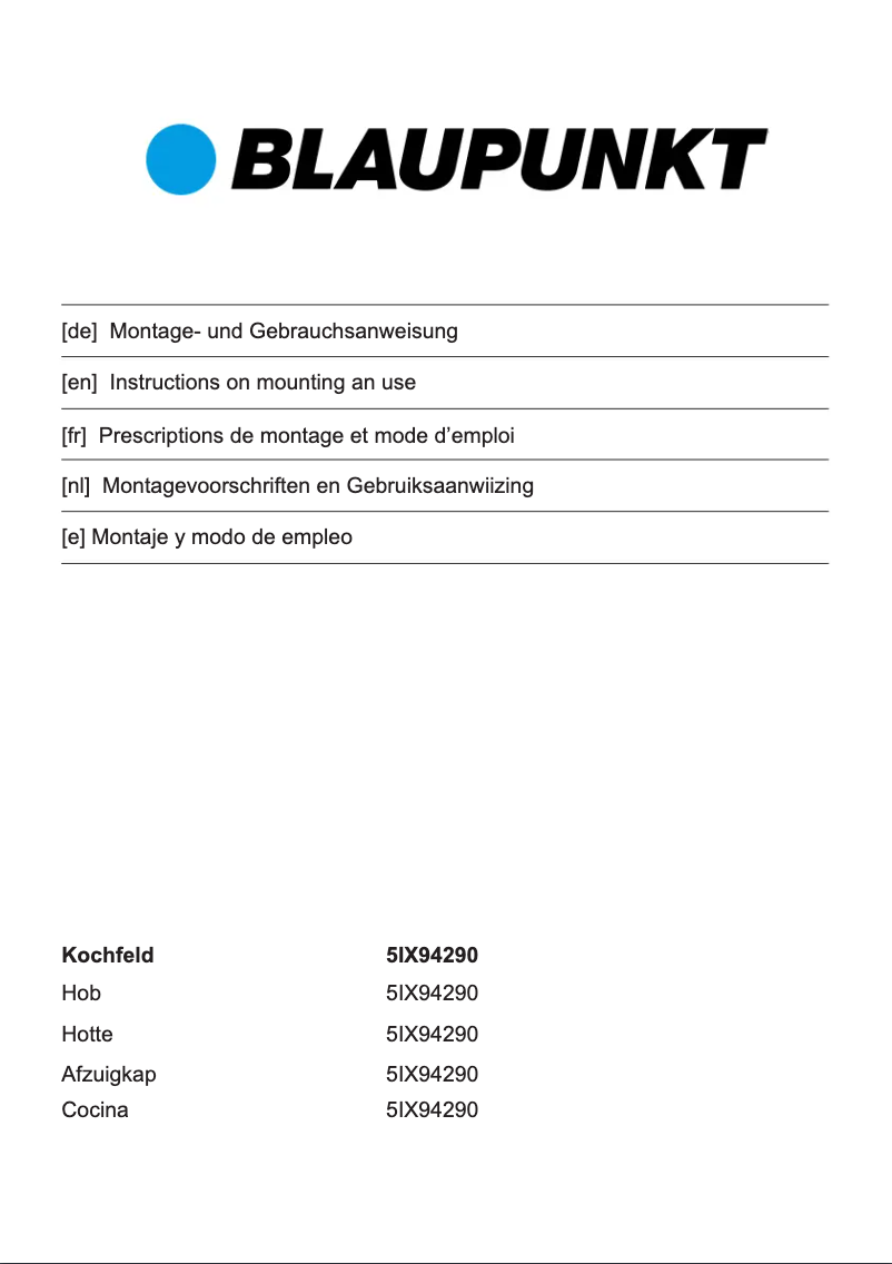 Image de la première page du manuel de l'appareil 5IX94290