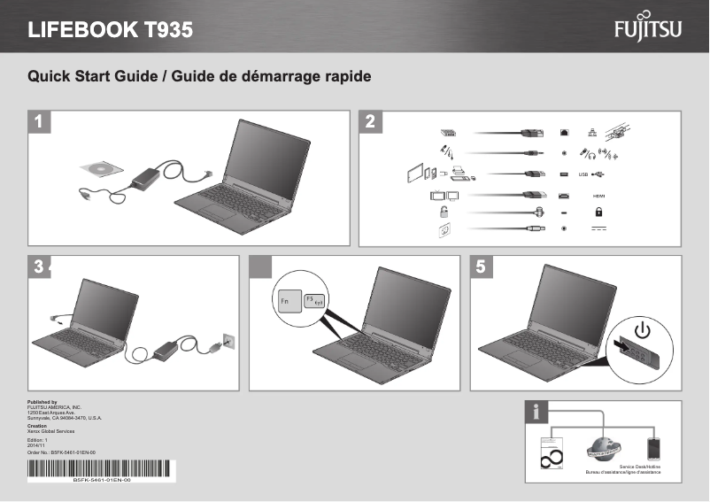 Page 1 de la notice Manuel utilisateur Fujitsu LifeBook T935