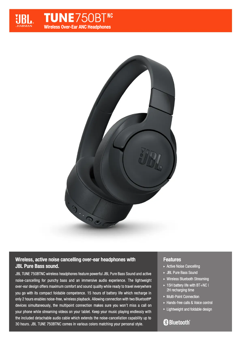 Image de la première page du manuel de l'appareil Tune 750BTNC