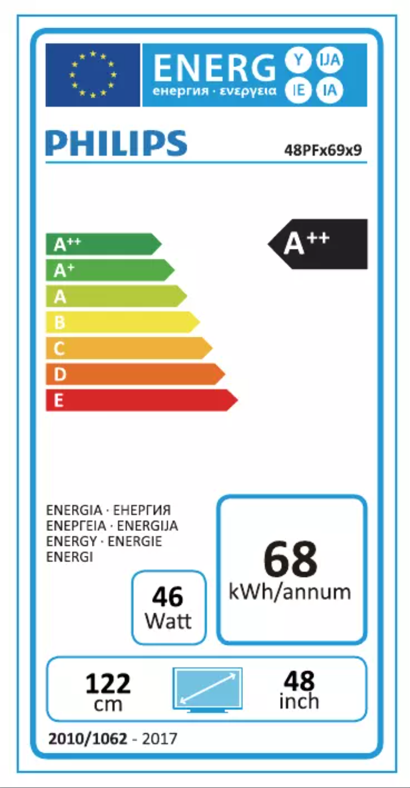 Page n°1 - Label énergétique Philips 48PFK6989