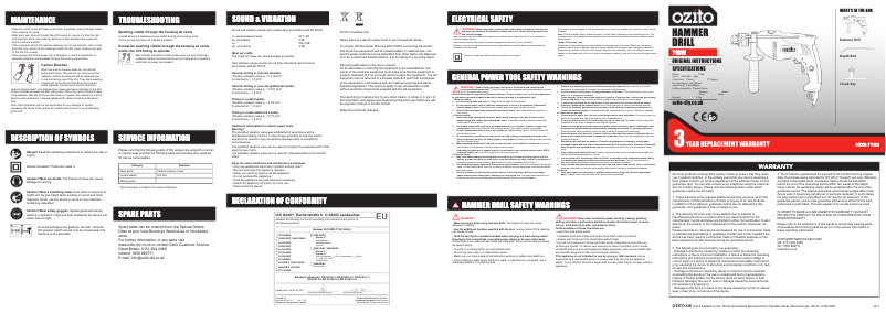 Page 1 de la notice Manuel utilisateur Ozito HDR-710U