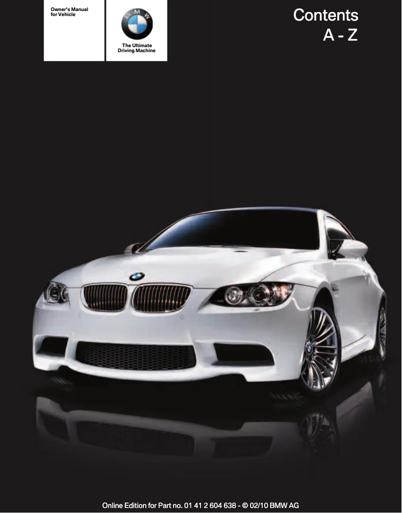 Page 1 de la notice Manuel utilisateur BMW M3 Sedan (2011)