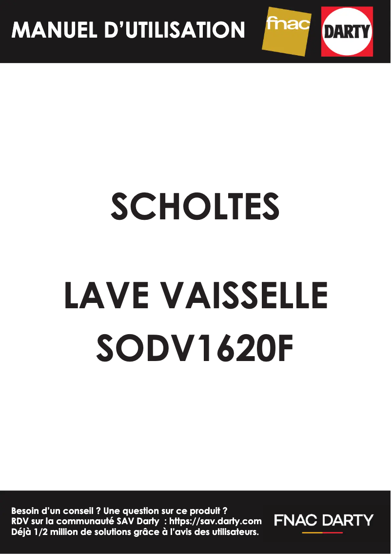 Image de la première page du manuel de l'appareil SODV1620F