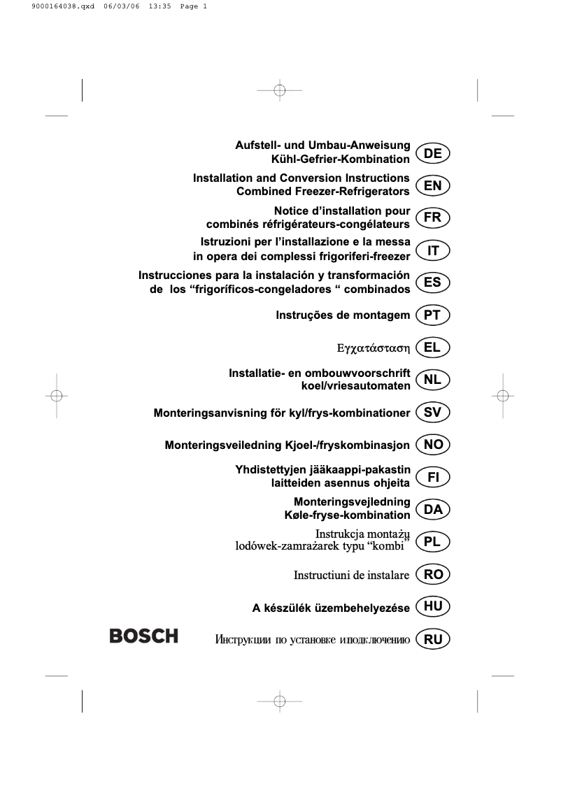 Page n°1 - Manuel utilisateur Bosch KGS 36N00