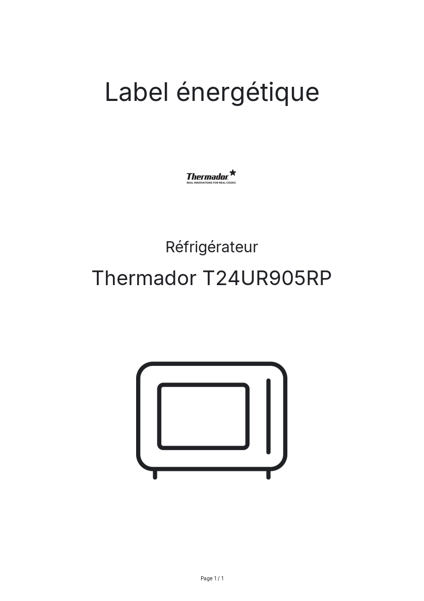 Image de la première page du manuel de l'appareil T24UR905RP