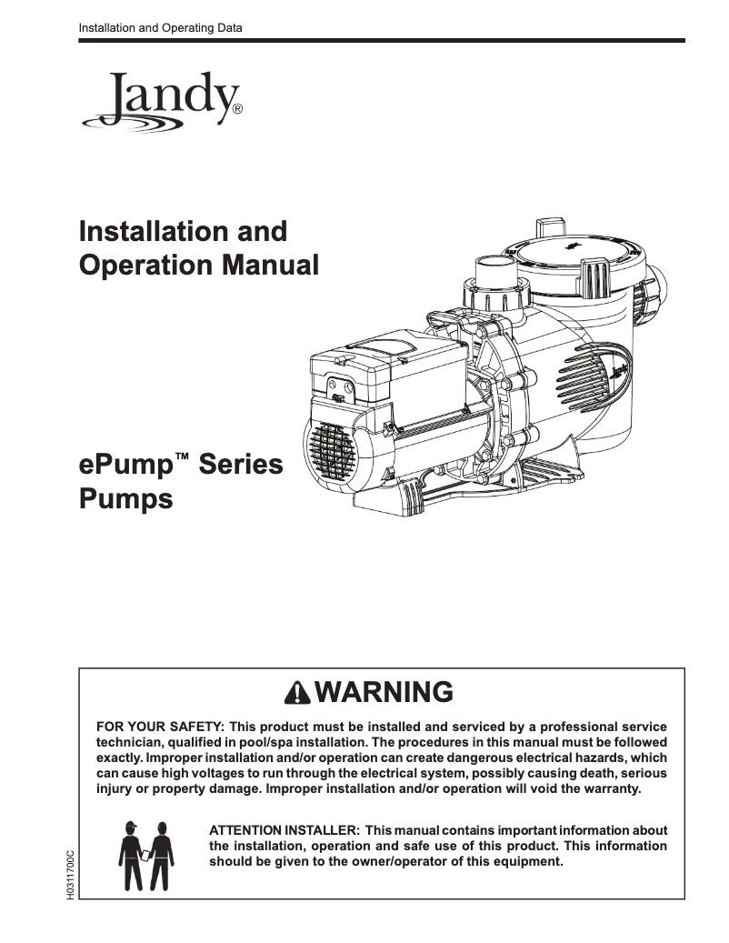 Page n°1 - Manuel utilisateur JANDY ePump