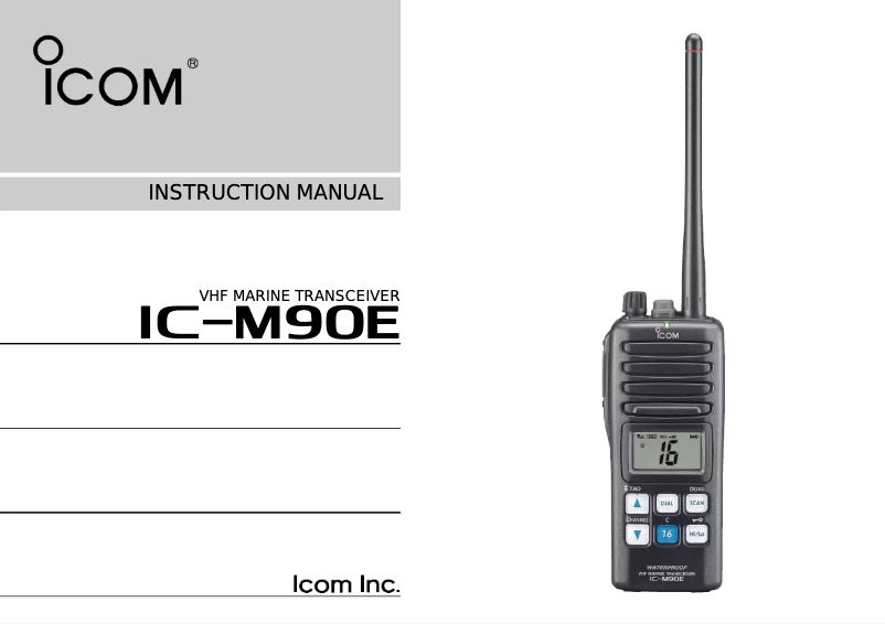 Image de la première page du manuel de l'appareil IC-M90E