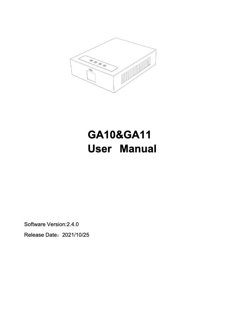 Image de la première page du manuel de l'appareil GA10