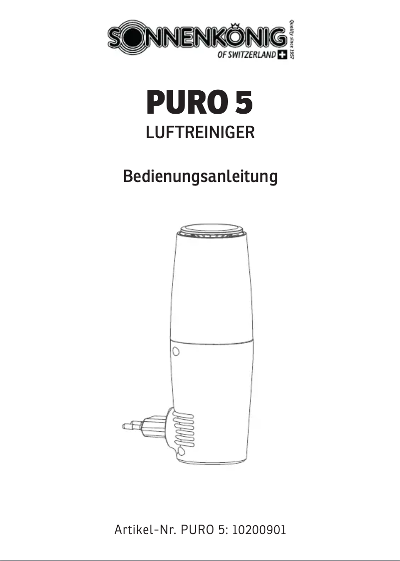 Page n°1 - Manuel utilisateur Sonnenkönig Puro 5