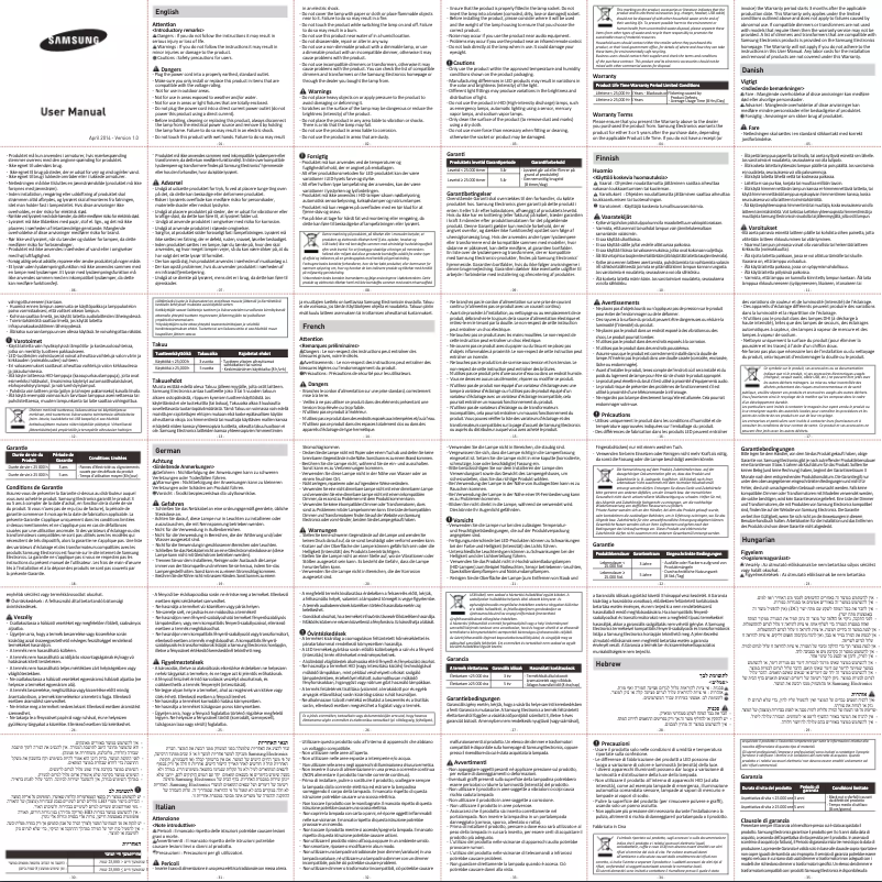 Page 1 de la notice Manuel utilisateur Samsung SI-I8W041140EU