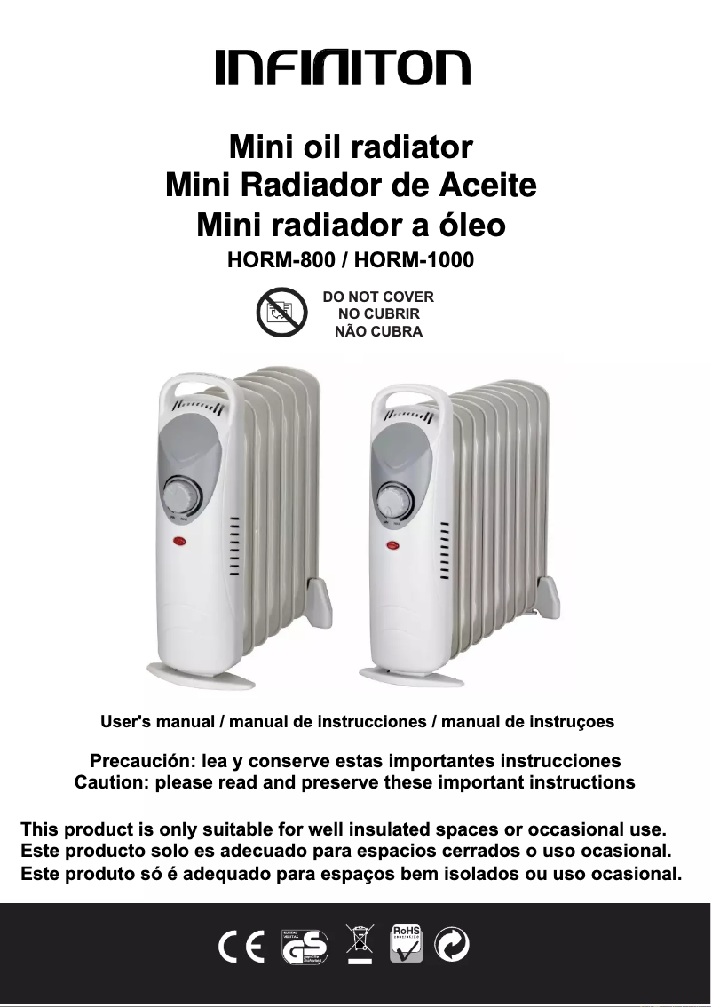 Página 1 del manual Manual de usuario Infiniton HORM-1000