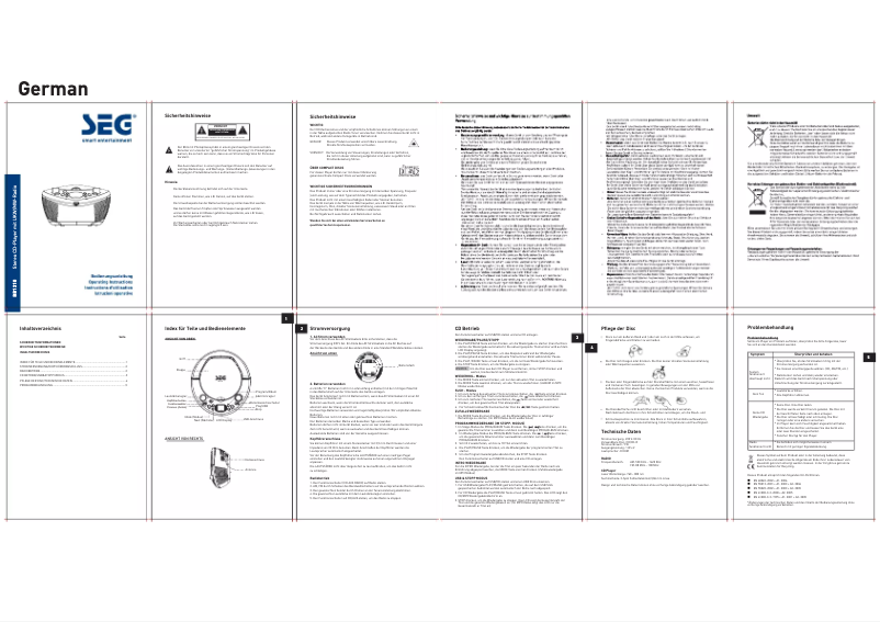 Image de la première page du manuel de l'appareil Boombox BB 1210 (we)