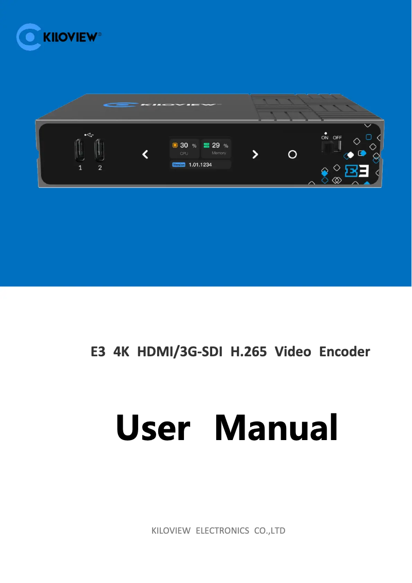 Image de la première page du manuel de l'appareil E3